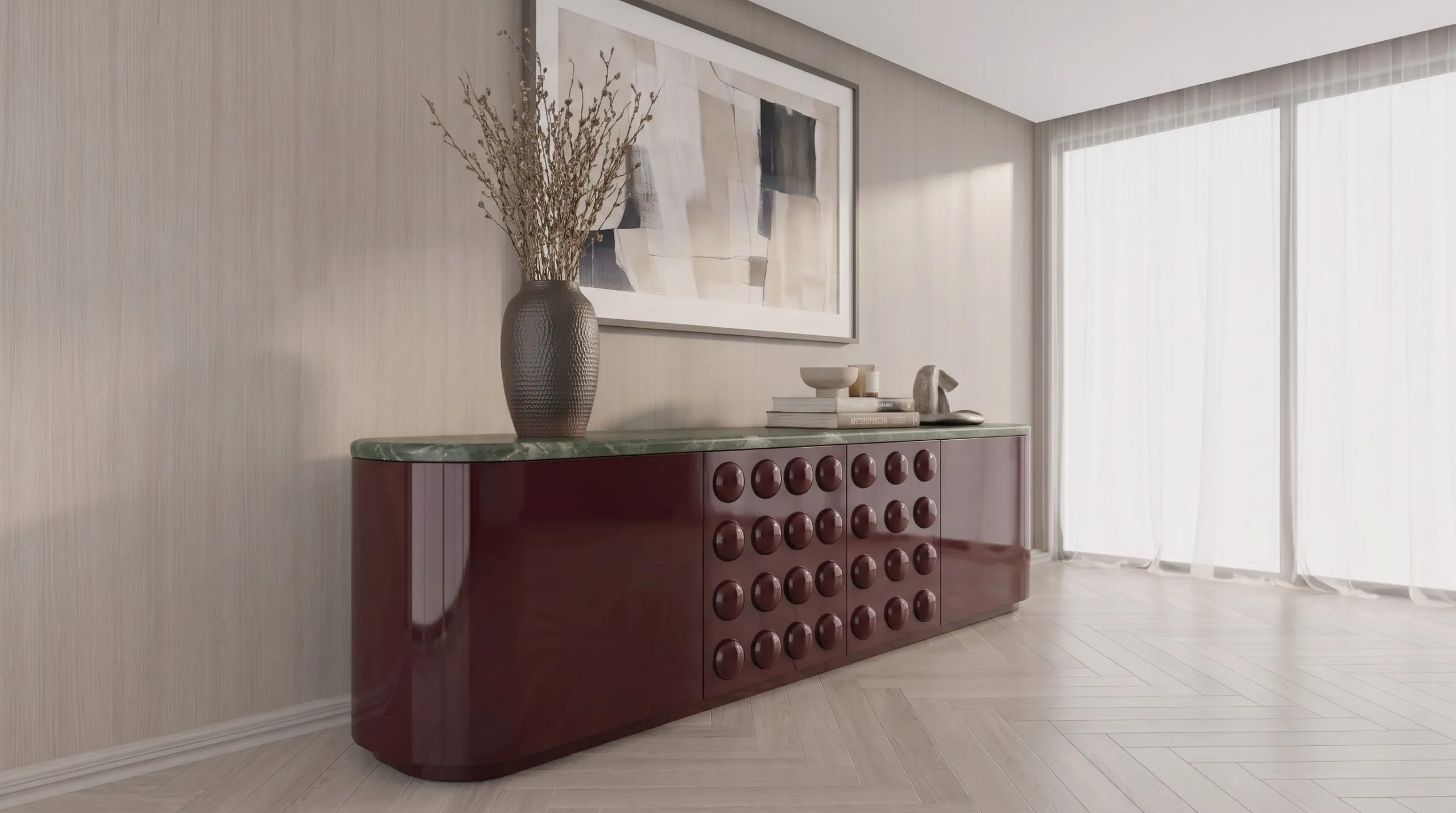 Burgundy Dining Buffet