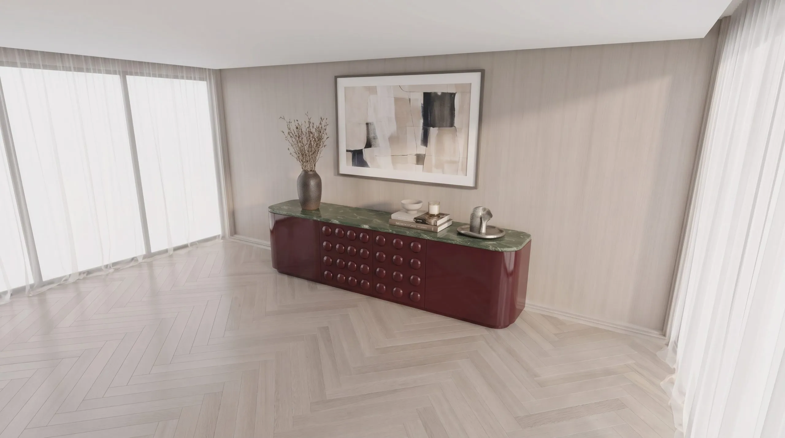 Burgundy Dining Buffet
