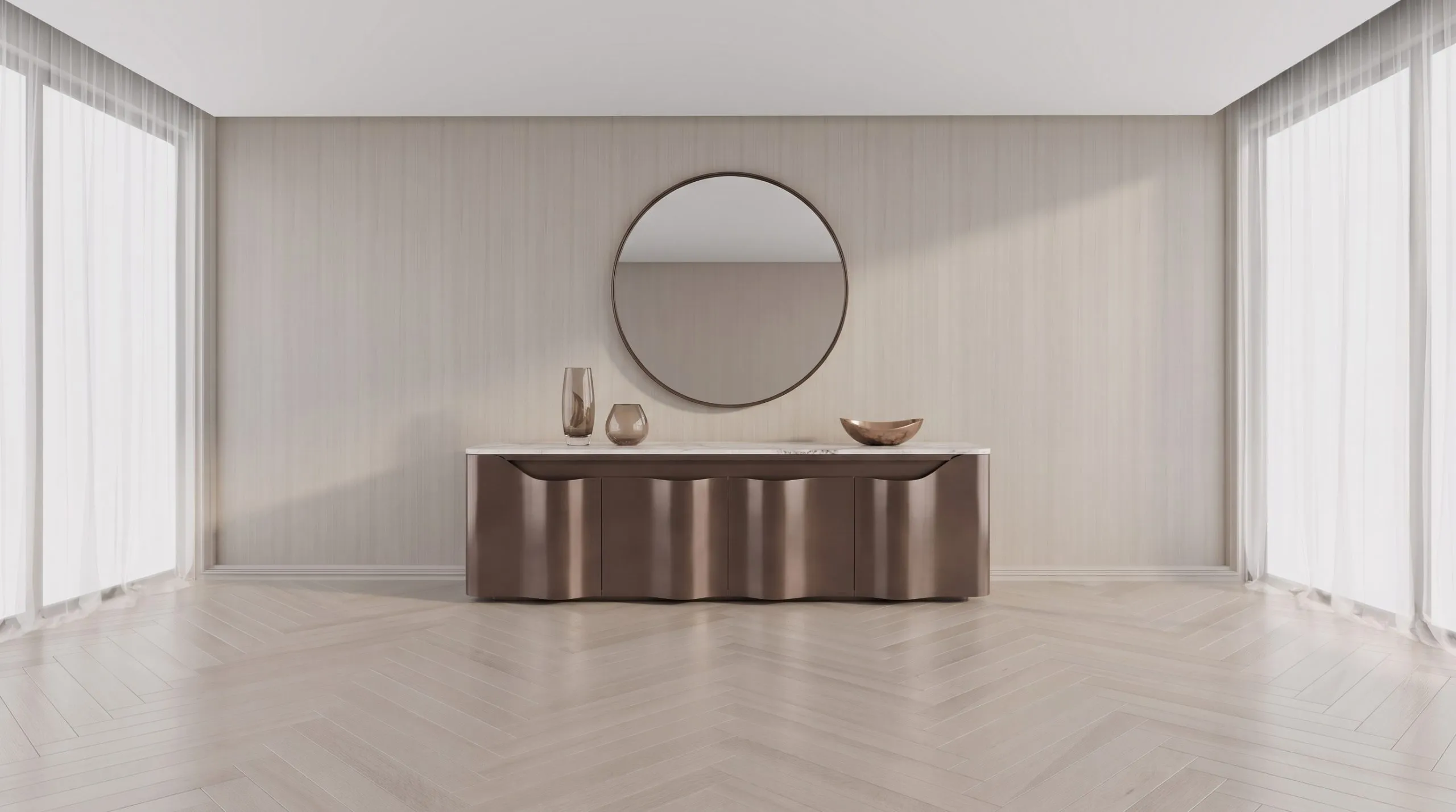 “Rona” Metallic Luxury Dining Sideboard