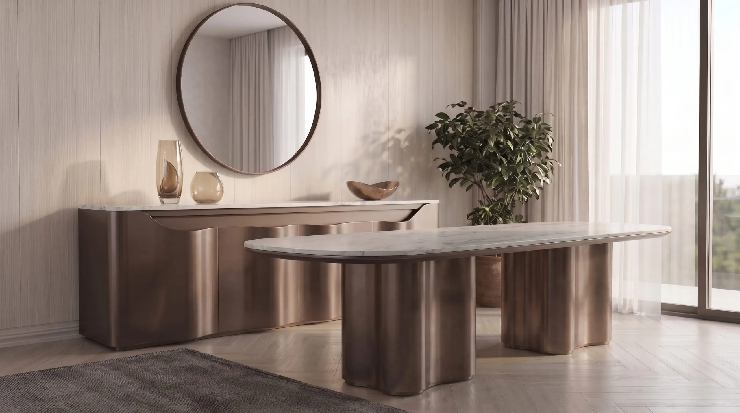 Rona” Metallic Luxury Dining Table